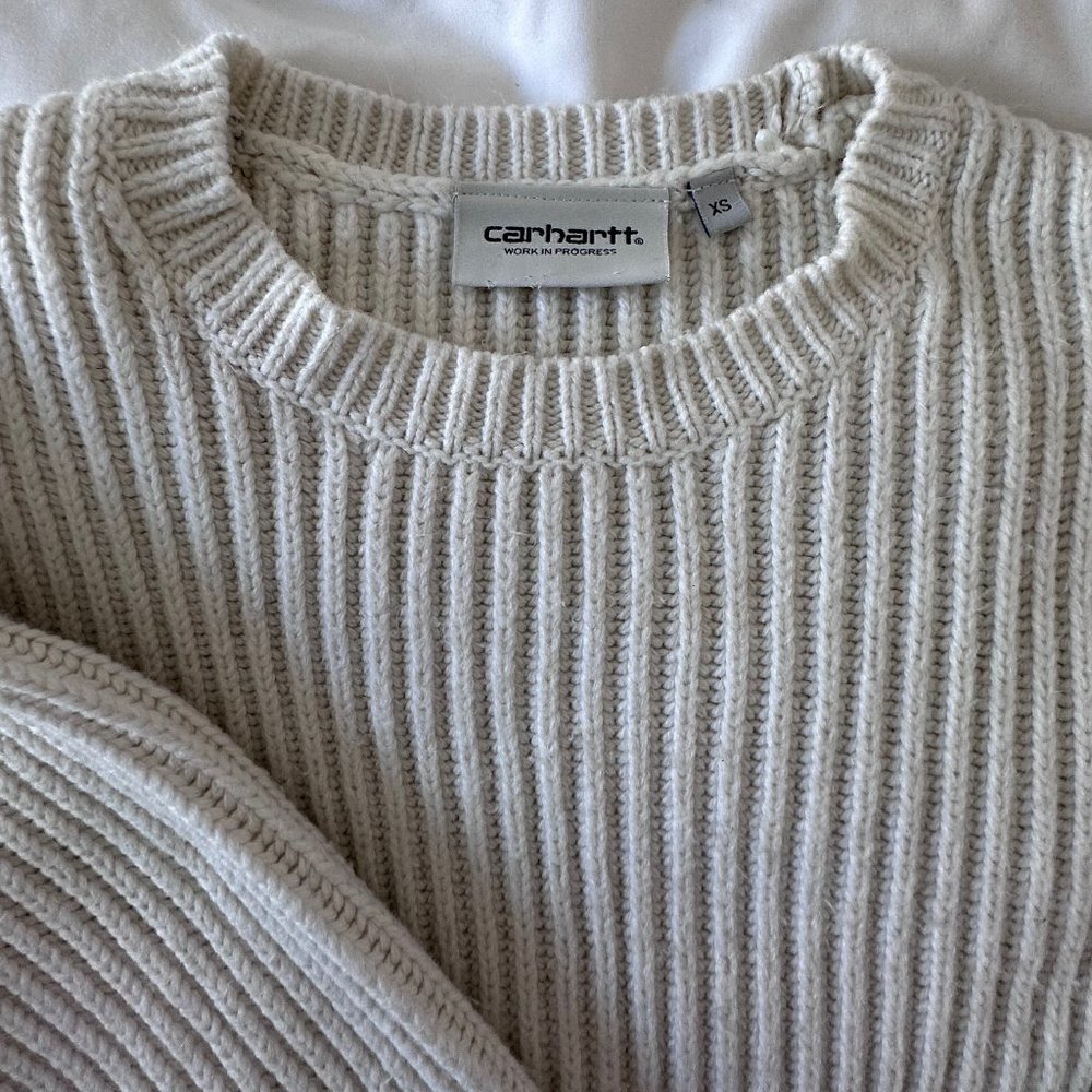 Carhartt Ribbed White Sweater (Size XS)